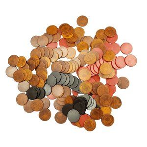 Vintage Bakelite Marbled‎ Poker Chip set Red, Black And Butterscotch Total 156